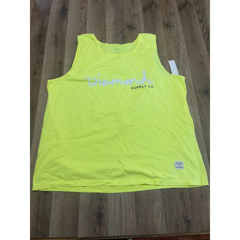 Diamond Supply Co. Tank Top, Women's Size XL, Neon Yellow, Sleeveless, NWT